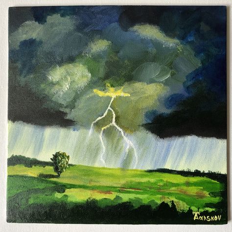 Watercolour Lightning, Thunderstorms Drawing, Thunderstorm Painting, Lightning Drawing, Group Painting, Storm Pictures, Zine Ideas, Kunstjournal Inspiration, Oil Pastel Paintings