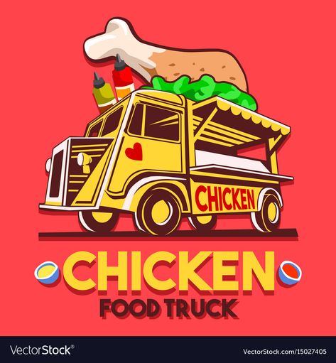 Chicken Food Truck, Food Truck Logo, Fast Food Logo, Crispy Fried Chicken Wings, Fast Food Logos, Truck Logo, Fast Food Places, Fried Chicken Wings, Crispy Fried Chicken