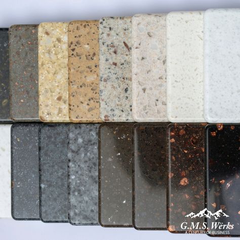 Quartz and granite are two countertop materials that have been very popular in recent years, and for many great reasons. Not sure which one is better for your space? Learn about the differences between quartz and granite countertops here! https://www.gmswerks.com/blog/article/quartz-vs-granite-countertops #Quartz #Granite #StoneCountertops Popular Granite Countertops, Natural Countertops, Quartz Vs Granite Countertops, Light Granite Countertops, Quartz Vs Granite, Granite Bathroom Countertops, Countertops Quartz, Light Granite, Countertops Granite