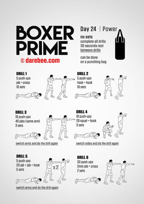 Day 24 - Page 25 Boxer Workout, Boxing Workout Routine, Home Boxing Workout, Boxing Training Workout, Trening Sztuk Walki, Insanity Workout, Kickboxing Workout, Best Cardio Workout, Best Cardio