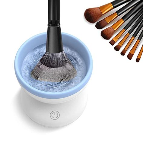 Amazon.com: Electric Makeup Brush Cleaner Machine - Alyfini Portable Automatic USB Cosmetic Brush Cleaner Tools for All Size Beauty Makeup Brushes Set (White) : Beauty & Personal Care Makeup Brush Cleaner Machine, Makeup Cleaner, Contour Eyeshadow, Electric Makeup, Electric Brush, Makeup Brush Cleaner, How To Clean Makeup Brushes, Clean Machine, Blush Brush