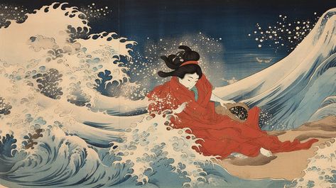 10 Famous Paintings by Katsushika Hokusai Hokusai Paintings, Sea Peoples, Monte Fuji, 6th Grade Art, Utagawa Hiroshige, Asian Painting, Nature Life, Great Wave Off Kanagawa, Katsushika Hokusai