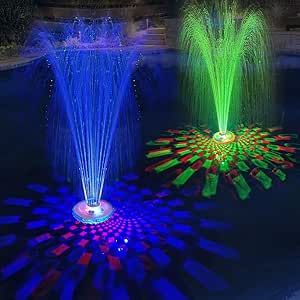 LanAqua Floating Pool Fountain with Underwater Light Show,Pool Water Fountain Rechargeable Battery Powered,2 Spray Modes Pool Fountain Pump,Pool Fountain for Inground Above Ground Pools-1PC Pool Water Fountain, Pool Area Decorating Ideas, Neon Pool Parties, Pool Party Adults, Floating Pool Lights, Underwater Light, Pond Fountains, Pool Fountain, Pool Lights