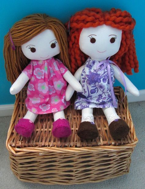 Wee Wonderfuls – Sewing Rag Dolls | Imagine Our Life Diy Cloth Dolls How To Make, Simple Rag Doll, Wee Wonderfuls, Rag Doll Dress, Shoebox Ideas, Wig Tutorial, Diy Rag Dolls, Dolls Hair, Homemade Dolls