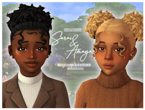 Lazyeyelids Sims 4, Hair For Kids, Sims 4 Afro Hair, Sims 4 Curly Hair, Kids Hairstyle, San Myshuno, Sims Baby, Sims 4 Black Hair, Cc Hair