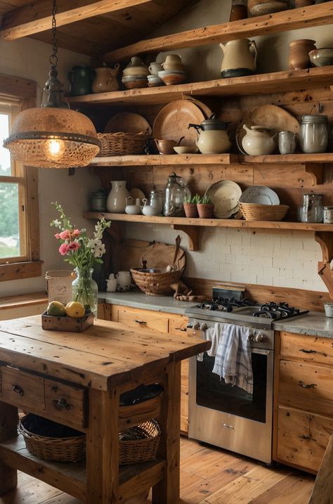 Appalachian Kitchen, Farmhouse Details, Backyard Barn, Nature Living, Kitchen Makeovers, Freestanding Kitchen, Kitchen Vintage, Exposed Beams, Rustic Boho