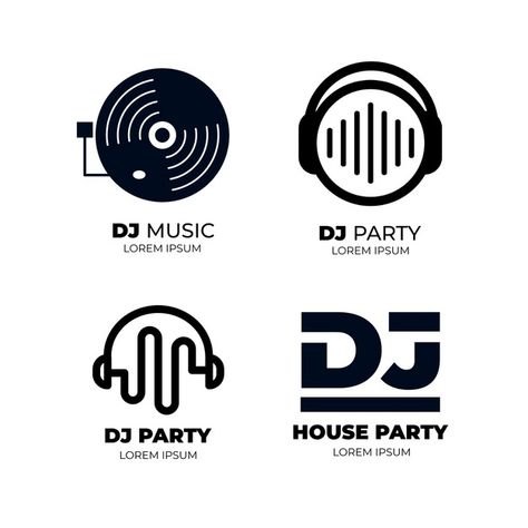 Modern flat dj logo collection Free Vect... | Free Vector #Freepik #freevector #logo #business #dj #corporate Clean Logo Design, Music Logo Design, Clean Logo, Dj Logo, Party Logo, Music Festival Poster, Dj Party, Cafe Logo, Band Music