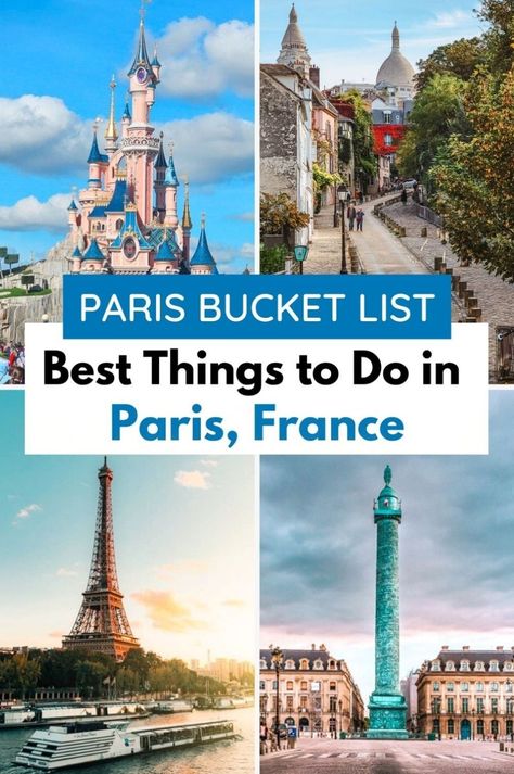 Discover the ultimate Paris bucket list with our Paris travel guide! Explore the best things to do in Paris France, from iconic attractions to hidden gems. This guide is packed with must-do activities and places to visit for an unforgettable Paris itinerary. Whether you're looking for what to do on your first visit or adding to your list of favorites, our Paris travel tips will help you make the most of your trip. Start planning your Paris adventure today! Paris Visit Things To Do, Where To Go In Paris, Must Do In Paris, Paris Adventure, Europe Trips, Paris Bucket List, Paris Things To Do, Day Trip From Paris, Travel Paris