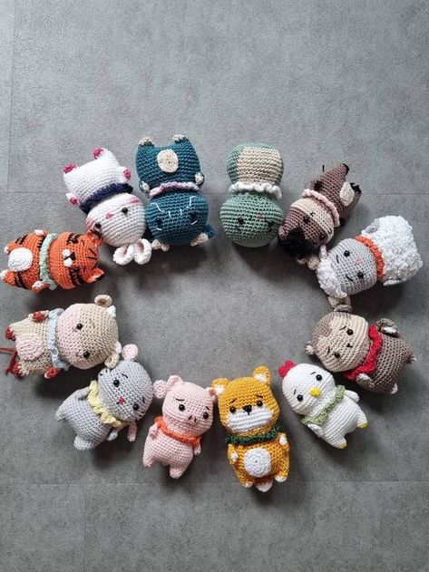 Chinese New Year Crochet, Zodiac Amigurumi, New Year Crochet, Chinese Zodiac Animals, Zodiac Animals, Embroidery Crafts, Embroidery Craft, Chinese Zodiac, Lunar New Year