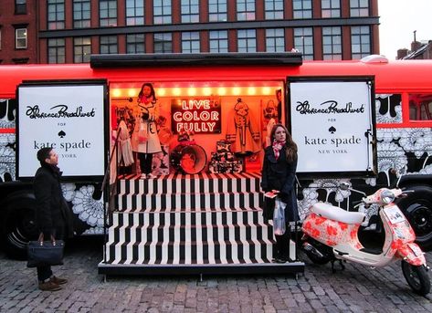 Kate Spade Fashion, Truck Store, Florence Broadhurst, Fashion Truck, Mobile Boutique, Cargo Trailers, Pop Up Event, Exhibition Booth, Truck Design