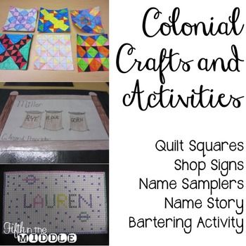 Colonial America Crafts and Activities for... by Fifth in the Middle | Teachers Pay Teachers Middle Colonies Activities, Colonial America Activities, Colonial America Projects, 13 Colonies Flag, America Crafts, Colonial Games, Colonial Crafts, American History Homeschool, Revolution Art