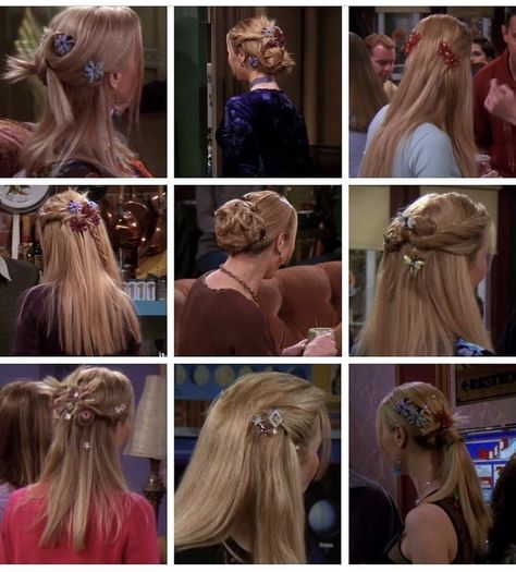 Phoebe Buffay 💋 which hair style is your fav? Top middle is my fav. 😍😍😍 Haircuts Unique, Feminine Short Haircuts, Haircuts Feminine, Phoebe Howard, Y2k Hairstyles, Stylish Short Haircuts, Diy Haircut, Phoebe Buffay, 90s Hairstyles