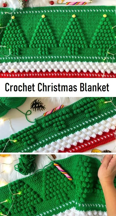 Learn how to crochet a Christmas tre blanket. Crochet Christmas Ideas. Grinch Crochet Blanket Pattern, C2c Crochet Christmas Blanket, Free Crochet Patterns For Christmas Throws, Free Xmas Crochet Patterns, Christmas Crochet Blankets, Crochet Christmas Blanket Pattern Free, Crochet Christmas Blanket Pattern, Crochet Christmas Blankets, Christmas Afghans Crochet Patterns Free