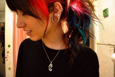 Scene Girls, Scene Hair, Stretched Ears, Gauged Earrings, Dye My Hair, Alternative Girls, Love Hair, Look Cool, Pretty Hairstyles