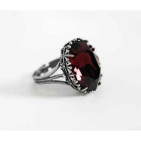 30%OFF Gothic Ring Red Ring Burgundy Ring Swarovski Crystal Ring... (€28) ❤ liked on Polyvore featuring jewelry, rings, accessories, medieval, goth, victorian jewellery, adjustable rings, gothic victorian jewelry, engagement rings and swarovski crystal jewelry Burgundy Ring, Medieval Wedding Ring, Gothic Jewelry Rings, Red Engagement Ring, Victorian Gothic Jewelry, Antique Rings Victorian, Gothic Wedding Rings, Crystal Engagement Rings, Skull Wedding Ring