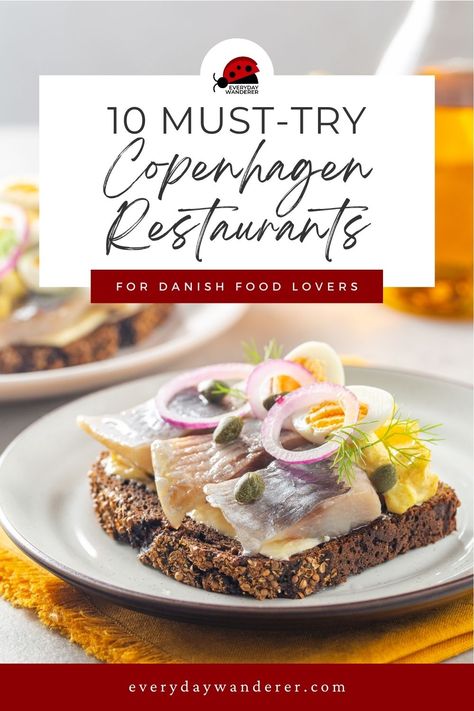 Discover the best Copenhagen restaurants to savor traditional Danish cuisine. From cool spots serving smørrebrød to cozy places with delectable pastries, this guide has it all. Explore the top places to eat and enjoy an authentic Danish foodie experience in the heart of Copenhagen. Whether you're a local or a visitor, these must-try eateries offer the finest Danish dishes that will leave you craving for more. Don't miss out on this comprehensive list of the best Danish restaurants in Copenhagen. Danish Dishes, Danish Bakery, Danish Cuisine, Cozy Places, Open Faced Sandwich, Cozy Restaurant, Danish Food, Global Recipes, Best Dining