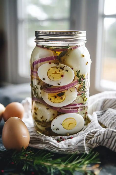 Discover the joy of making Pickled Eggs with Apple Cider Vinegar with this simple recipe. It combines the sharpness of vinegar with the crunch of onions for a delightful snack. Ideal for picnics or as a unique appetizer. Give it a try! Bar Style Pickled Eggs Recipe, Best Pickled Eggs, Picked Eggs, Pickled Things, Pickled Eggs Recipe, Apple Cider Vinegar Recipes, Unique Appetizers, Preserving Foods, Pickled Eggs