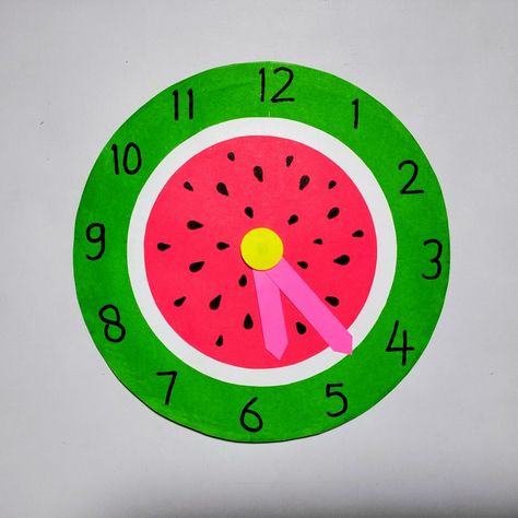 Clock Model For School Project, Model For School Project, Paper Clock, Clock Craft, 24 Hour Clock, Diy Clock, School Project, Clock Face, School Projects