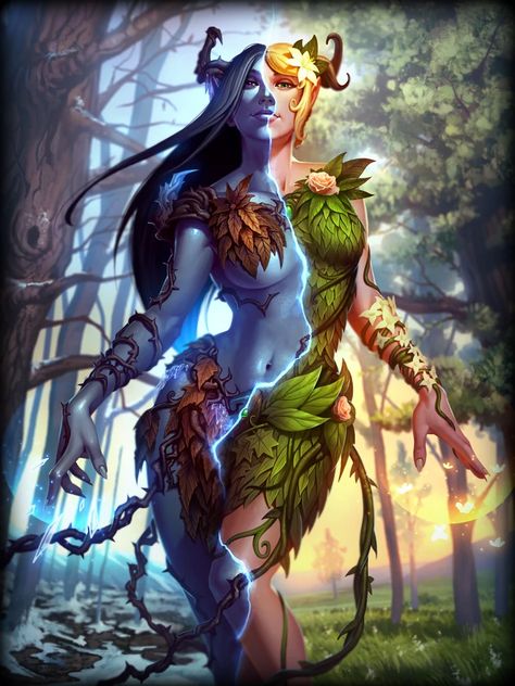 Mother Nature Goddess Art, Mother Nature Fanart, Mother Nature Art Goddesses, Gaia Tattoo, Mother Nature Goddess, Gaia Goddess, Forest Elf, Dnd Art, Wow Art