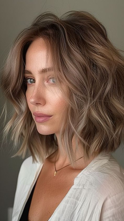 9000+ hair styles, long hair styles, hair color, Trendy and Unique Hairstyle --- Wedding Hair, Girl Hair Woman Lob With Beach Waves, Short Textured Hairstyle Women, Brunette Bob Pale Skin, Textured Waves Short Hair, Short Blonde Hair Plus Size, Bob Wavy Haircut, Bronze Short Hair, Soft Textured Bob, Cute Shorter Haircut