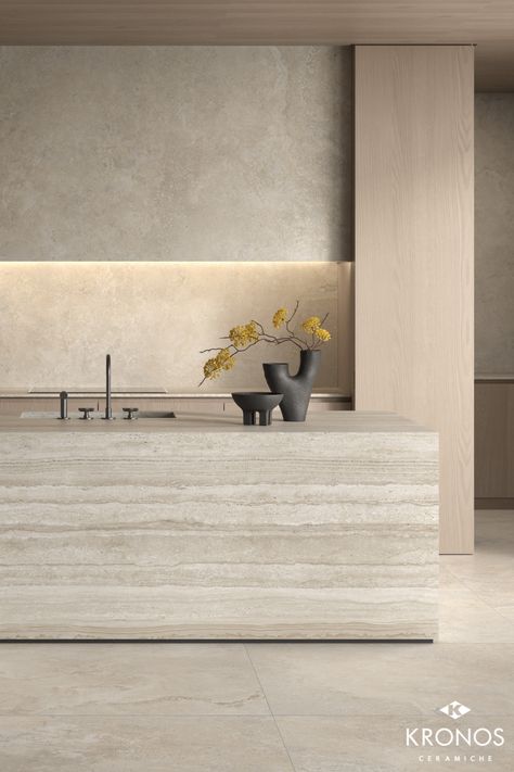 Minimal Kitchen Design, Minimal Kitchen, Travertine Floors, Italian Tiles, Kitchen Room Design, Kitchen Inspiration Design, Kitchen Tiles, 인테리어 디자인, Slovenia