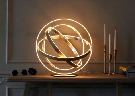 Modern Side Table Lamp, Armillary Sphere, Stylish Table Lamps, Side Table Lamps, Light Building, Decorative Table Lamps, Table Lamp Design, Bedside Table Lamps, Luminaire Design