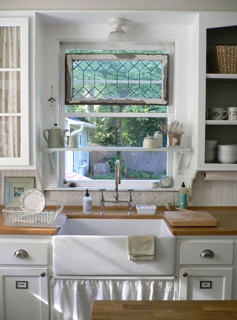 leaded glass over kitchen sink?