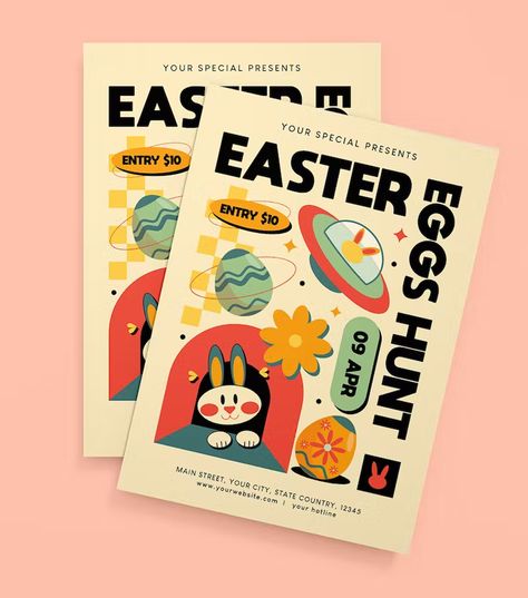 Easter Egg Hunt Flyer Template AI, EPS Egg Graphic Design, Easter Egg Hunt Flyer, Mises En Page Design Graphique, Easter Poster, 3d Visual, Postcard Design, Post Card, Easter Egg Hunt, Egg Hunt