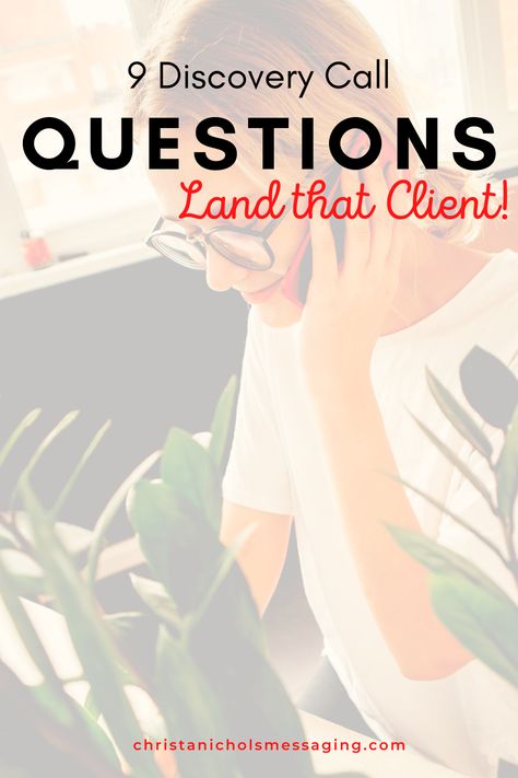 Need to close that discovery call and leave a good impression too? Check out these 9 discovery call questions for how to get more copywriting clients. With conversion rate, marketing offer and business goal questions, you'll attract dream clients and avoid scope creep and sticker shock. Discover what to add to your discovery call script. Hi! I’m Christa Nichols, copywriter and coach. I use marketing strategy to write sales conversion ad copy for Facebook ads, sales funnels, and email marketing. Sales Discovery Questions, Sales Call Script, Coaching Discovery Call Questions, Discovery Call Script, Discovery Call Template, Goal Questions, Discovery Call Questions, Therapist Ideas, Sales Questions