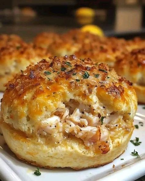 Jamie Oliver Recipes | CRAB STUFFED CHEDDAR BAY BISCUITS  | Facebook Crab Stuffed Cheddar Bay Biscuits, Stuffed Cheddar Bay Biscuits, Cooking Crab, Crab Cake Recipes, Cheesy Biscuit, Crab Stuffed, Cheddar Bay Biscuits, Cajun Cooking, Biscuit Mix