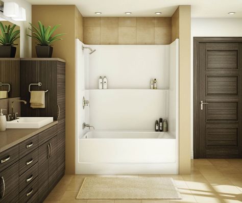 https://maax.com/en/product/tsea-plus_105674 Cool Shelving Ideas, One Piece Tub Shower, Tile Ideas For Bathroom, Tub Insert, Victorian Minimalist, Wide Shelves, Tub To Shower Remodel, Bathroom Main, Bathtub Shower Combo