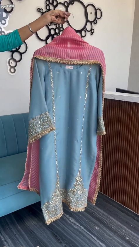 Simple Indian Suits, Tissue Dupatta, Boutique Suit, Punjabi Boutique, Punjabi Suits Designer Boutique, Embroidery Suits Punjabi, Fancy Suit, Punjabi Outfits, Custom Made Suits