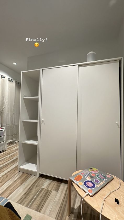 Needed extra space for clothes and this was the perfect solution. Ikea Kleppstad Wardrobe, Ikea Kleppstad, Apartment Art, Dressing Room, Vision Board, Nursery, Apartment, Yoga, Wardrobe