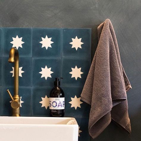 Bert And May, Bert And May Tiles, Star Bathroom, Country Baths, Navy Decor, Star Tile, Tile Splashback, Dream Bathroom, Bathroom Inspiration