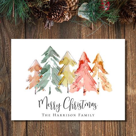 Gold Merry Christmas 2 Family Photo Personalized Holiday Card #zazzle #weddinginvitations #birthdayinvitations #babyshowerinvitations #zazzleinvitations #monogram #businesscards #graduation #homedecor Pine Tree Watercolor, Muted Sage Green, Watercolor Christmas Cards Diy, Abstract Watercolors, Watercolor Holiday Cards, Christmas Pine Tree, Watercolor Holiday, Christmas Stock Photos, Christmas Holiday Greetings