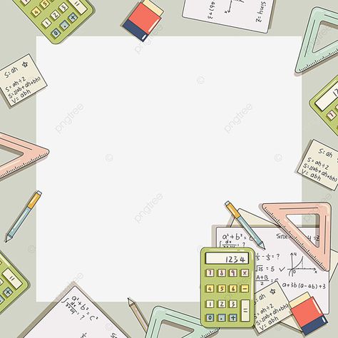 Math Border Design, Maths Border, Calculator Clipart, Formula Mathematics, Math Border, Pen Clipart, Notebook Clipart, School Photo Frames, Math Wallpaper