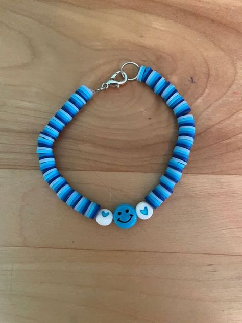 Clay Bead Bracelet Ideas Aesthetic Blue, Blue Clay Bead Bracelets, Bracelets Preppy, Blue Bracelets, Bracelet Stuff, Lavender Stone, Boys Bracelets, Clay Bead Necklace, Preppy Bracelets