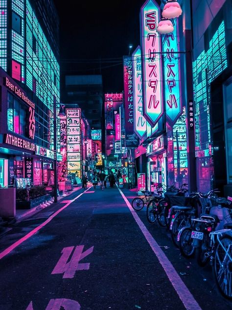 Neon Wonderland, Arte Glitter, Asian City, Ville Cyberpunk, Tokyo Aesthetic, Street At Night, Neo Tokyo, New Retro Wave, Cyberpunk Aesthetic