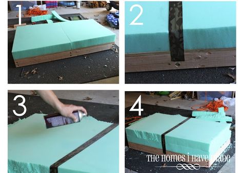 The Homes I Have Made: How to Make an Oversized Ottoman {Tutorial} Homemade Ottoman, Upholstered Coffee Tables, Oversized Ottoman, Diy Ottoman, Upholstery Armchair, Living Room Upholstery, Upholstery Trim, Upholstery Diy, Upholstery Cushions