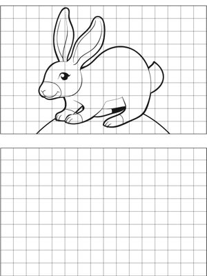 Hare Drawing Printable Coloring Page, free to download and print. It's easy to learn to draw a hare with this printable drawing tool that provides graph paper for replication purposes. Hare Drawing, Grid Drawing, Drawing Printable, Freehand Drawing, Money Flowers, Directed Drawing, Art Worksheets, Peacock Art, Drawing Exercises