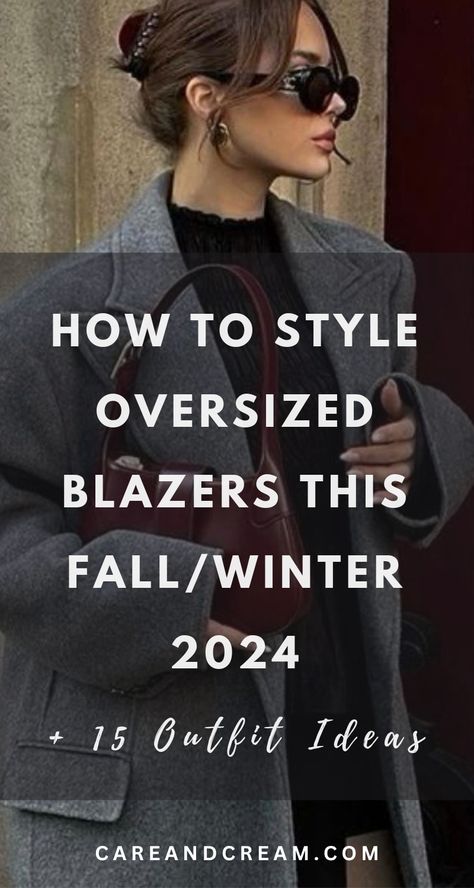 Explore the ultimate guide to oversized blazers for fall/winter 2024! Discover women's oversized blazer outfit ideas and top picks and learn how to style oversized blazers. Embrace fall winter outfits with these fall winter trends. Casual oversized blazer outfits, oversized blazers outfits. Baseball Cap Blazer Outfit, Oversized Blazer Styling, Outfits With Oversized Jackets, Blazer Outfits Casual Fall, Hoodie With Blazer Outfit, How To Style An Oversized Blazer, Oversized Blazer Outfits For Women, Black Linen Blazer Outfit, Styling Oversized Blazer