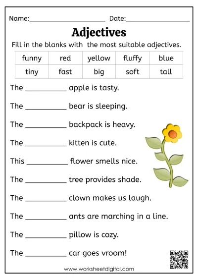 You searched for adjectives - Worksheet Digital Adjectives For Kids, Maths Algebra Formulas, Digital Worksheets, English Adjectives, Adjective Worksheet, Reading Comprehension Lessons, Grammar For Kids, English Teaching Materials, Nouns And Adjectives