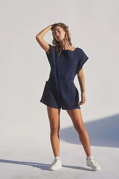 Womens Rompers | Cute Boho Rompers | Free People Womens Rompers, Boho Romper, Beach Lifestyle, Boat Neckline, New Tops, Small Waist, Boho Clothing, Rompers Women, Waffle Knit