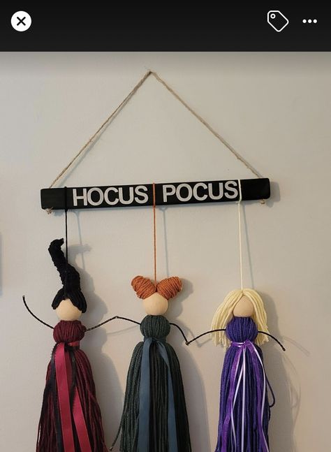 Hocus Pocus Yarn Dolls Diy, Dolls Handmade Diy, Casa Halloween, Homemade Halloween Decorations, Yarn Dolls, Adornos Halloween, Halloween Crafts Decorations, Doll Diy Crafts, Homemade Halloween