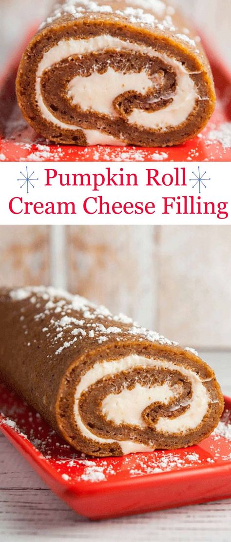 HOW TO make the BEST Pumpkin Roll With Cream Cheese Filling- my most requested Thanksgiving dessert! This delicious homemade Pumpkin Roll recipe is easy to make and walks you through the steps on how to make it.  The roll is so moist and delicious!    Includes how to make video! Quick Thanksgiving Recipes, Roll With Cream Cheese Filling, Pumpkin Rolls, Pumpkin Roll Cake, Pumpkin Rolls Recipe, Easy Meals For One, Thanksgiving Food Sides, Cake Rolls, Best Thanksgiving Recipes