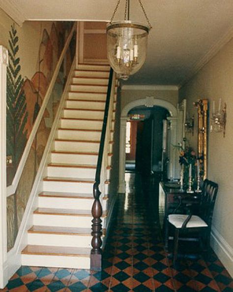 ENTRY. traditional. Turkey Hill, Martha Stewart Home, Dining Room French, Sycamore Wood, Garden On A Hill, Party Barn, Painted Floor, First House, Brick Flooring