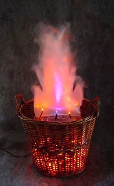 Fake Campfire Diy How To Make, Faux Campfire, Fake Campfire, Fake Fire, Fiery Furnace, Fire Basket, Scrap Material, Halloween This Year, Pentecost