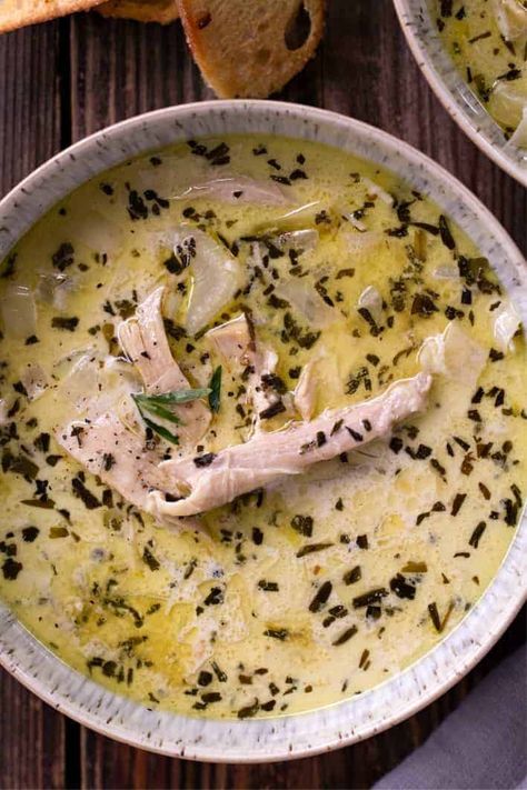 Chicken Tarragon Soup – Good Dinner Mom Tarragon Soup, Mexican Tarragon, Chicken Tarragon, Tarragon Recipes, Soup Night, Tarragon Chicken, Soups Stews Chilis, Creamed Leeks, Interesting Recipes