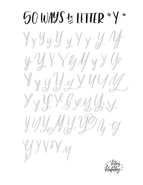 Y Calligraphy Letter, Handlettering Abc, Brush Letters, Y Letter, Calligraphy Doodles, Hand Lettering Worksheet, Sketch Note, Writing Fonts, Hand Lettering Practice