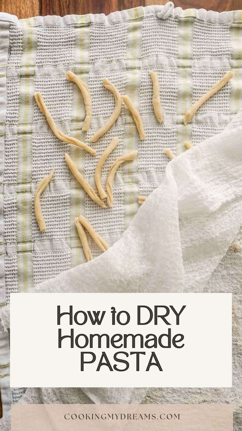 How to Dry Homemade Fresh Pasta (for longer storage) How To Dry Homemade Noodles, Pasta Drying Rack Diy How To Make, Drying Pasta For Storage, Dry Homemade Pasta, Dehydrating Homemade Pasta, Drying Fresh Pasta, Dried Pasta Recipe, Homemade Pasta For One, How To Dry Pasta For Storage